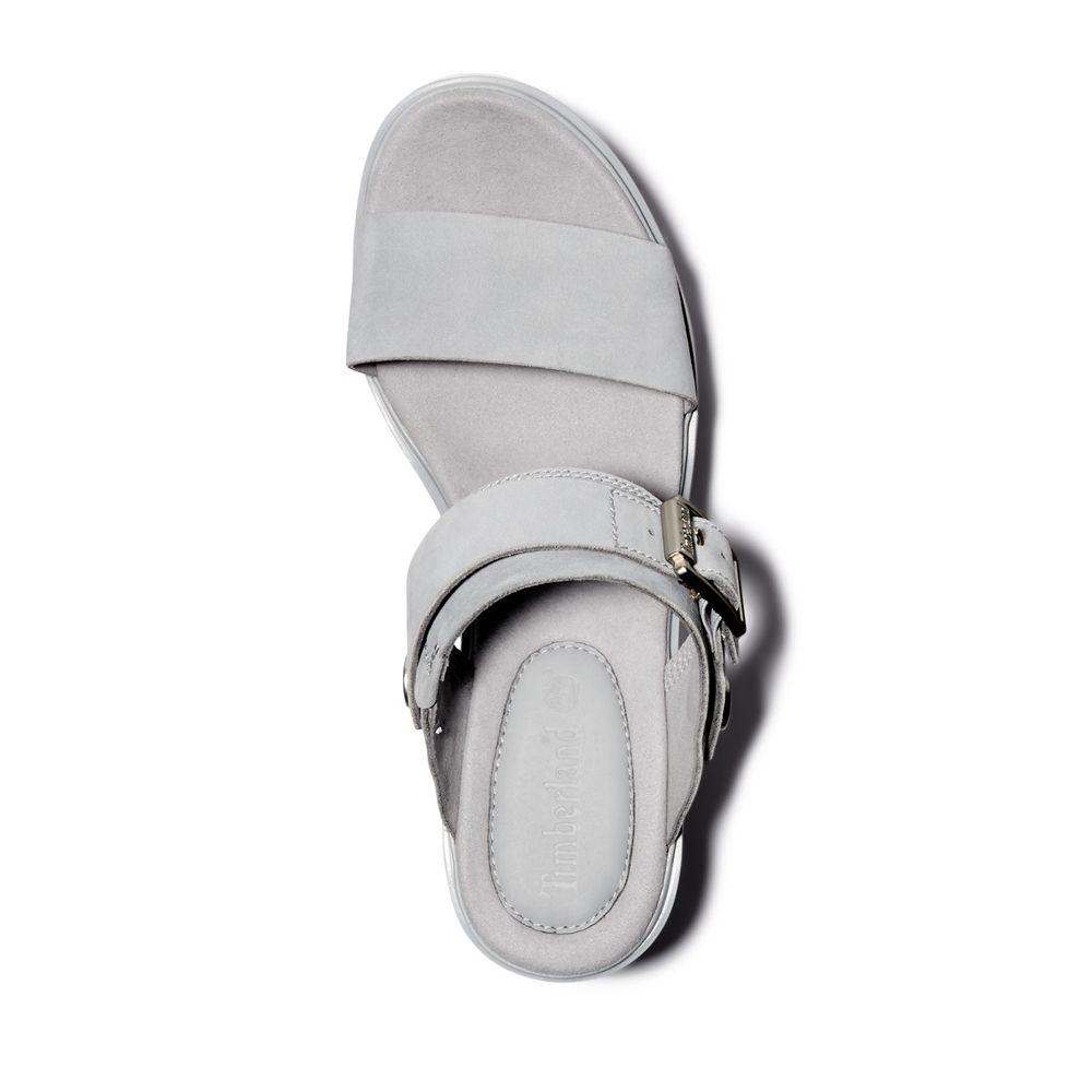 Timberland Womens Sandals Koralyn Wedge - Grey/White - India QA2735806